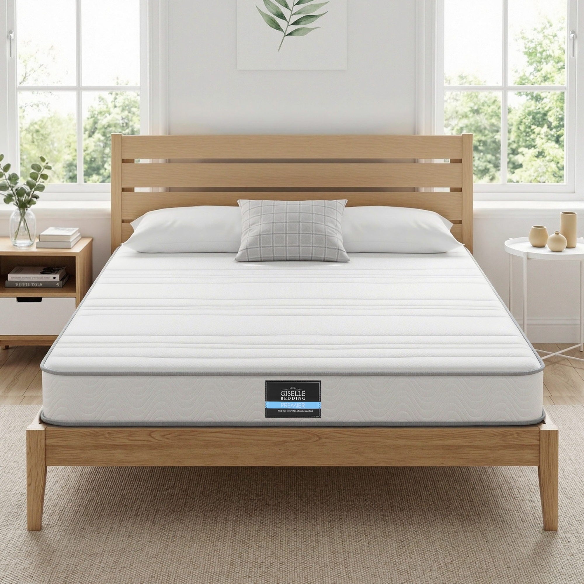 Giselle Double Mattress 20cm with Reinforced Edge Support Egg-Crate Foam