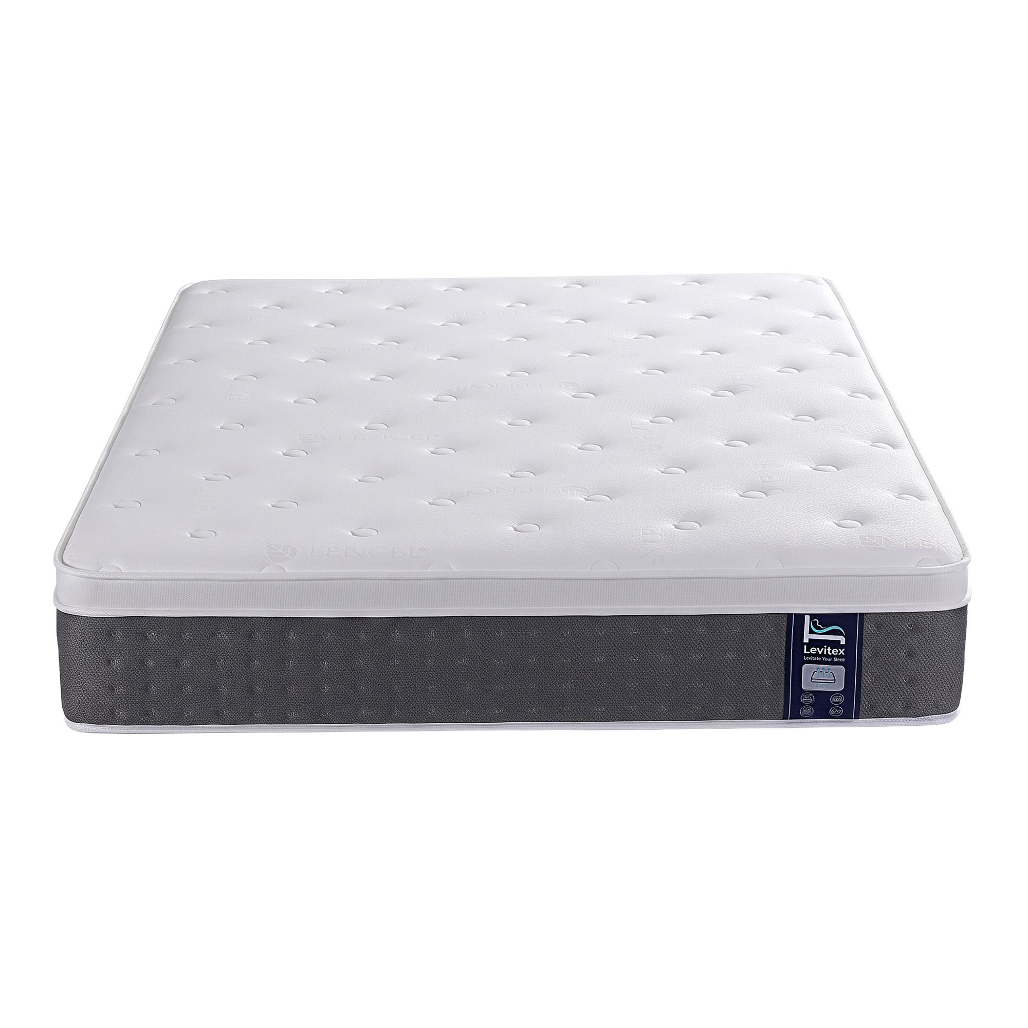 Levitex King Mattress Lumbar Support, 5-Zone Pocket Springs & 2-Row Hardened Edges for Deep Sleep, Cooling Gel Memory & Egg-Crate Foam