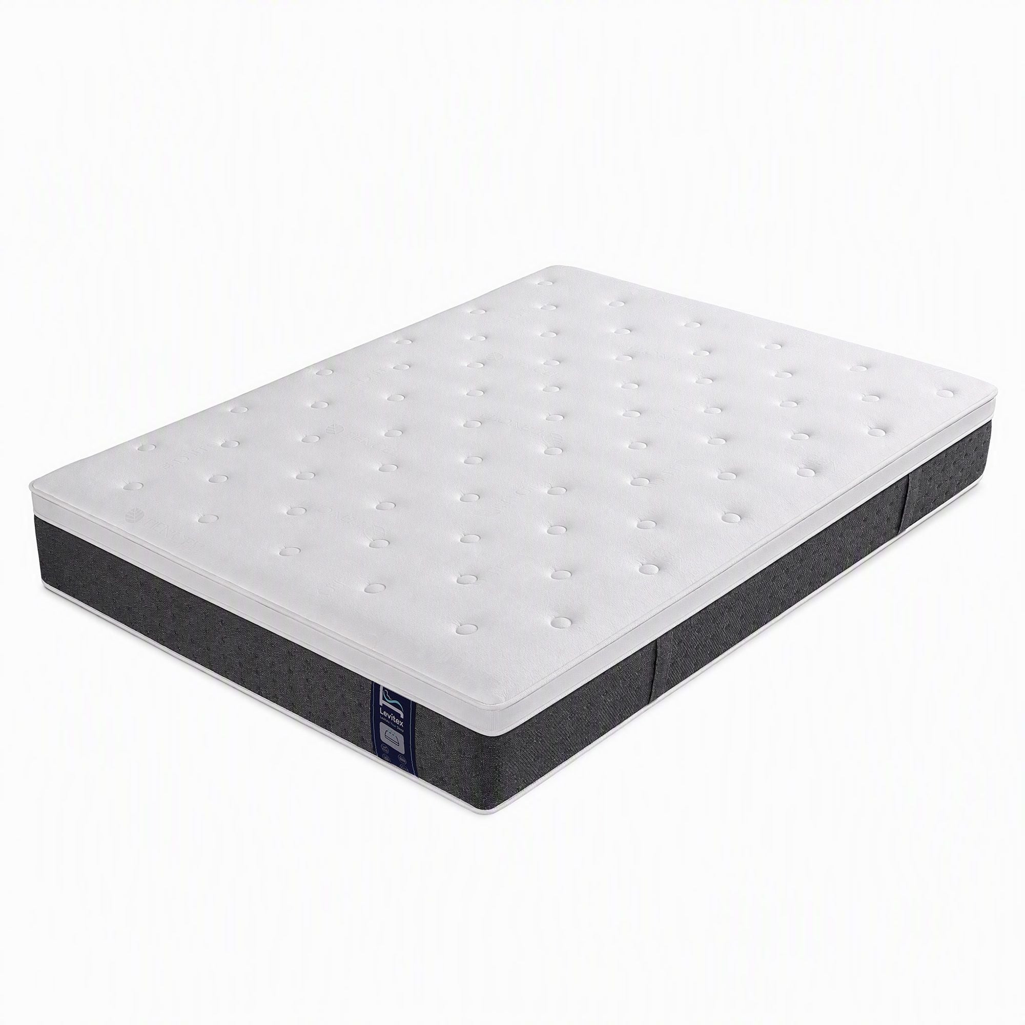 Levitex Queen Mattress Lumbar Support, 5-Zone Pocket Springs & 2-Row Hardened Edges for Deep Sleep, Cooling Gel Memory & Egg-Crate Foam