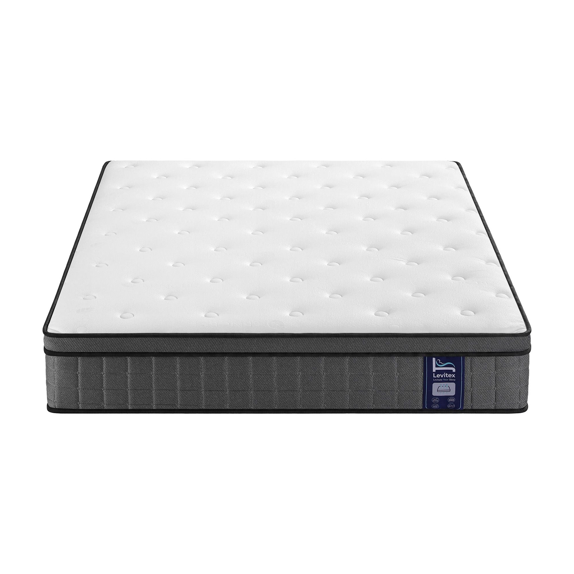 Levitex King Mattress 2 Rows Edge Support for Deep Sleep 5-Zone Ergonomic Pocket Spring Breathable Corrugated Sponge Medium Firm 30CM