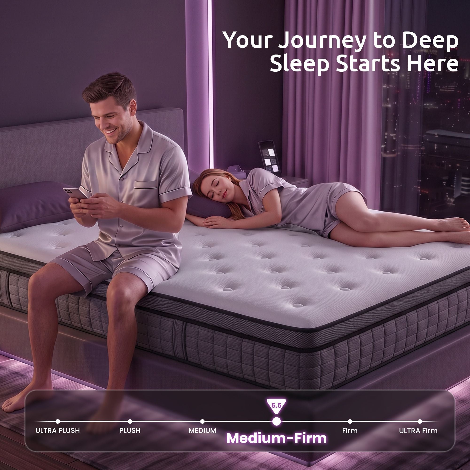 Levitex King Mattress 2 Rows Edge Support for Deep Sleep 5-Zone Ergonomic Pocket Spring Breathable Corrugated Sponge Medium Firm 30CM