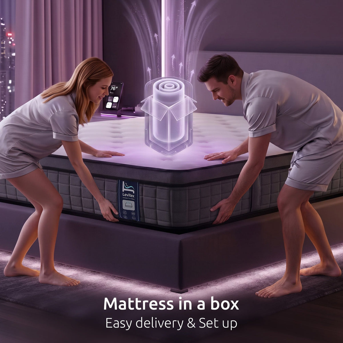 Levitex King Mattress 2 Rows Edge Support for Deep Sleep 5-Zone Ergonomic Pocket Spring Breathable Corrugated Sponge Medium Firm 30CM