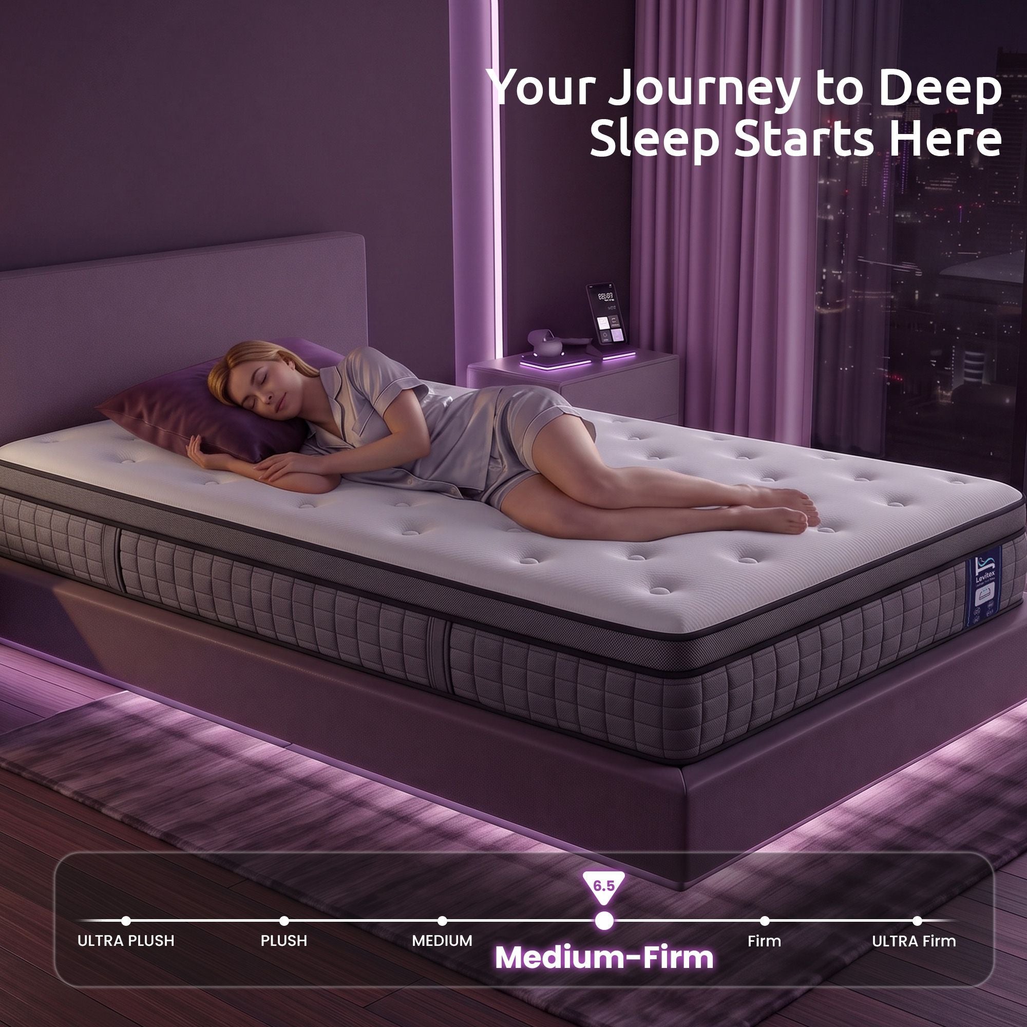 Levitex King Single Mattress 2 Rows Edge Support for Deep Sleep 5-Zone Ergonomic Pocket Spring Breathable Corrugated Sponge Medium Firm 30CM