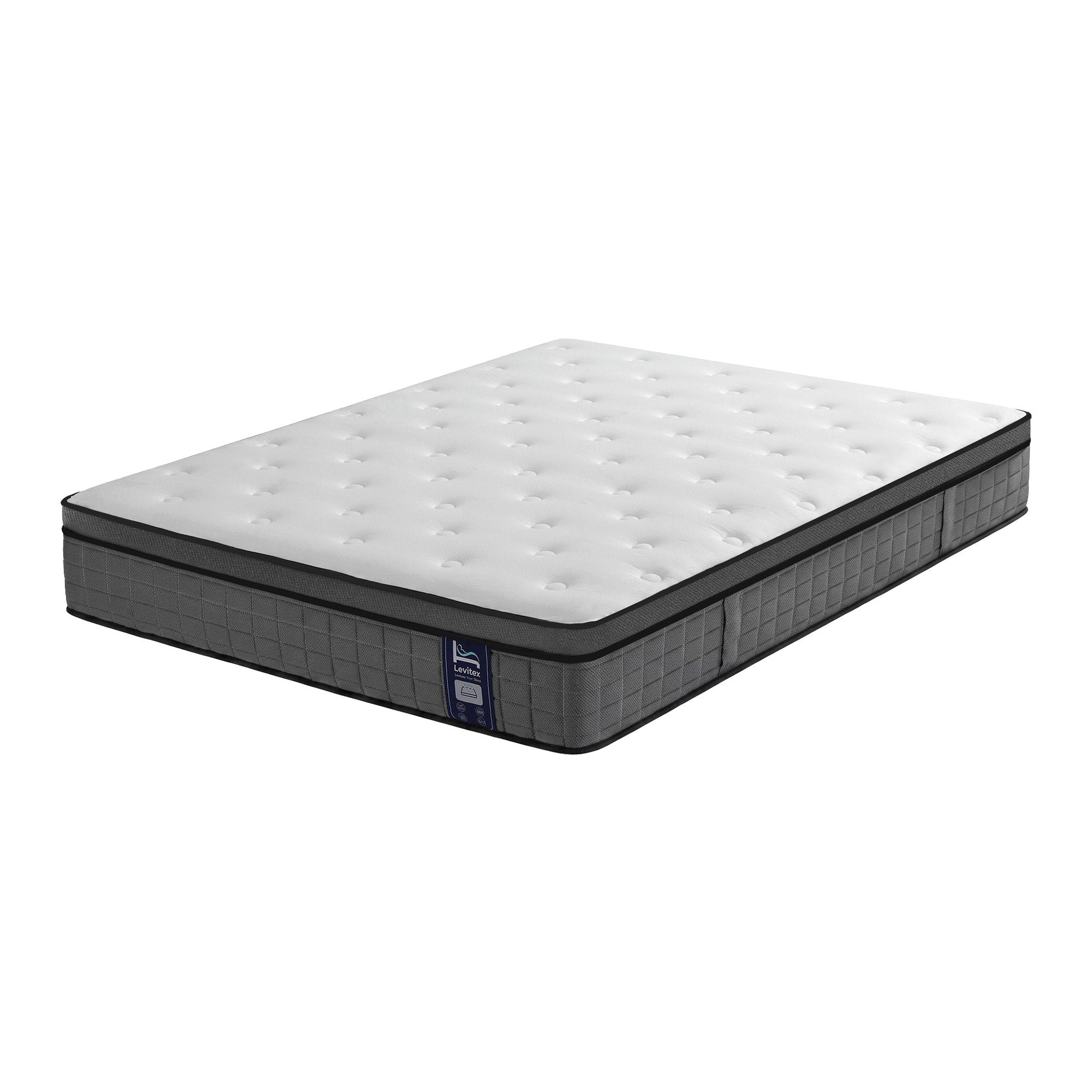 Levitex Queen Mattress 2 Rows Edge Support for Deep Sleep 5-Zone Ergonomic Pocket Spring Breathable Corrugated Sponge Medium Firm 30CM