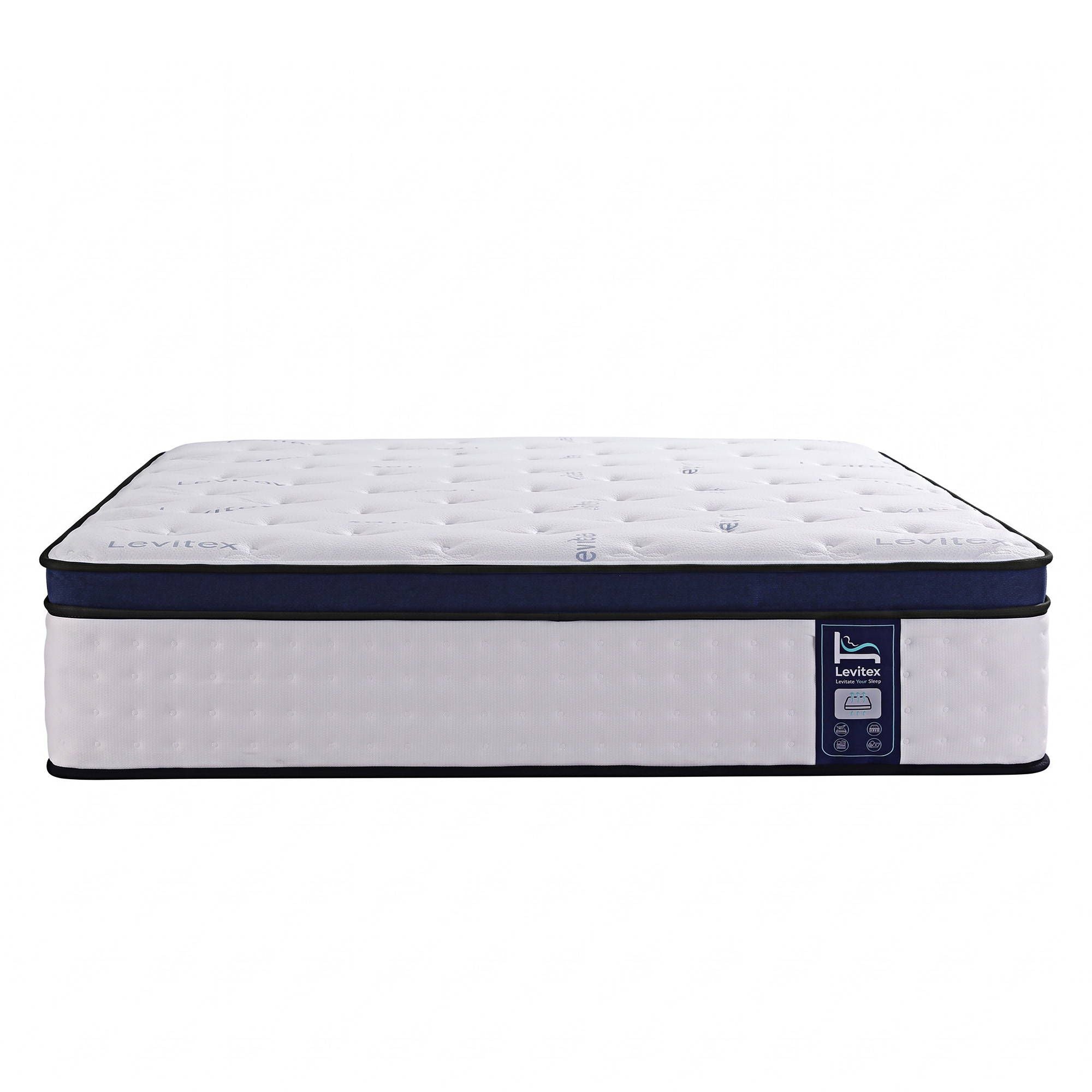 Levitex 35CM Queen Mattresses Gel Memory Foam and 7-Zone Ergonomic Pocket Spring, Anti-Roll Dual-Row Edge, Undisturbed Deep Sleep For Restless Couples, Triple Cooling System