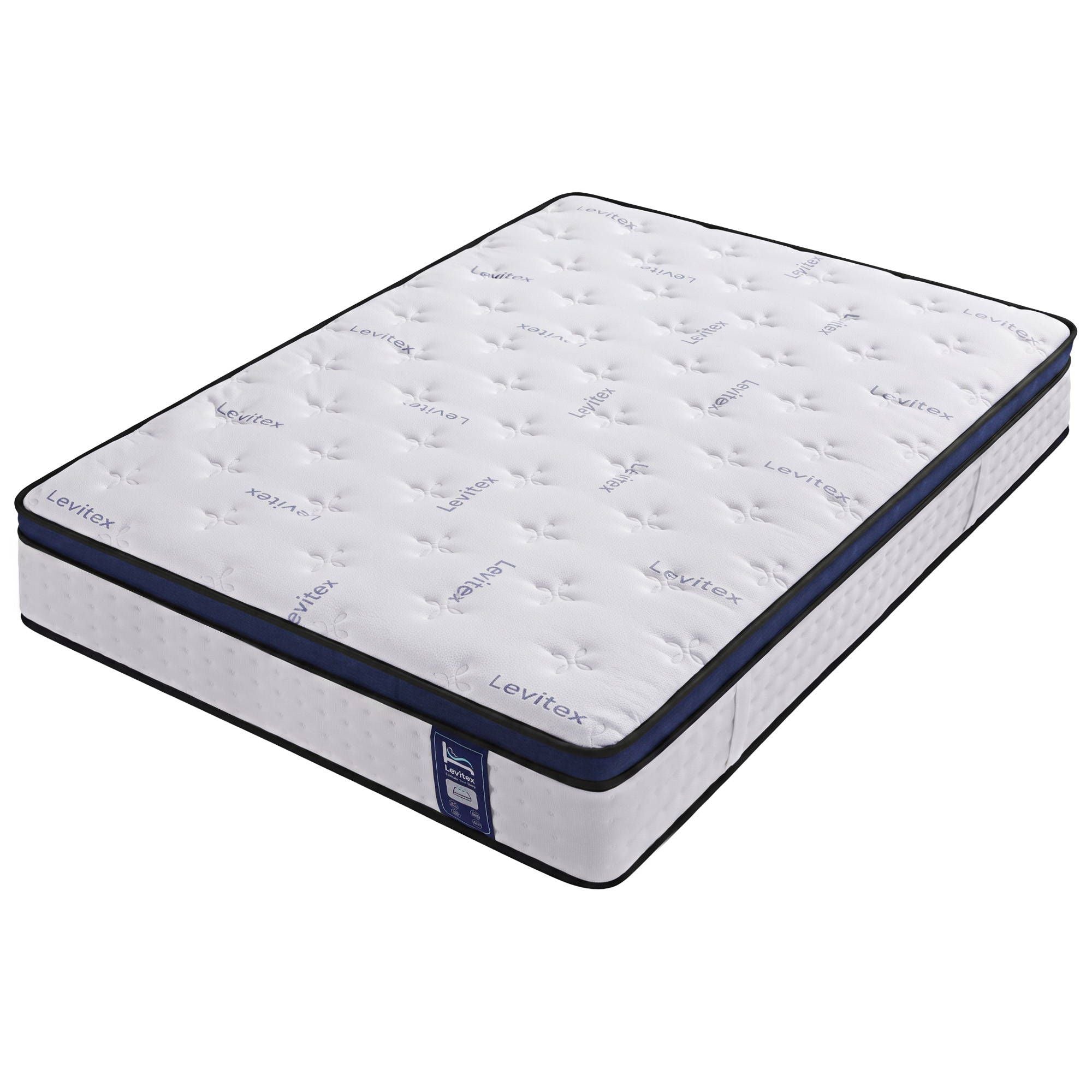 Levitex 35CM Queen Mattresses Gel Memory Foam and 7-Zone Ergonomic Pocket Spring, Anti-Roll Dual-Row Edge, Undisturbed Deep Sleep For Restless Couples, Triple Cooling System