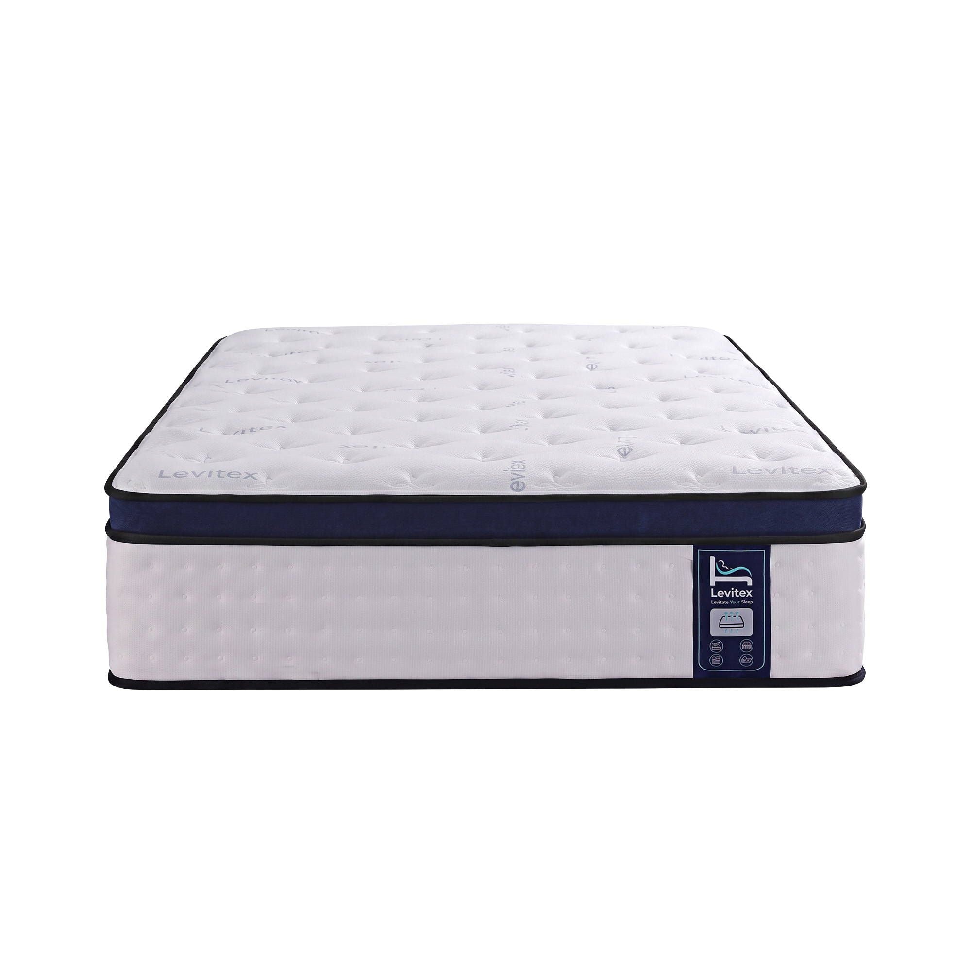Levitex 35CM Single Mattresses Gel Memory Foam and 7-Zone Ergonomic Pocket Spring, Anti-Roll Dual-Row Edge, Triple Cooling System for Hot Sleepers