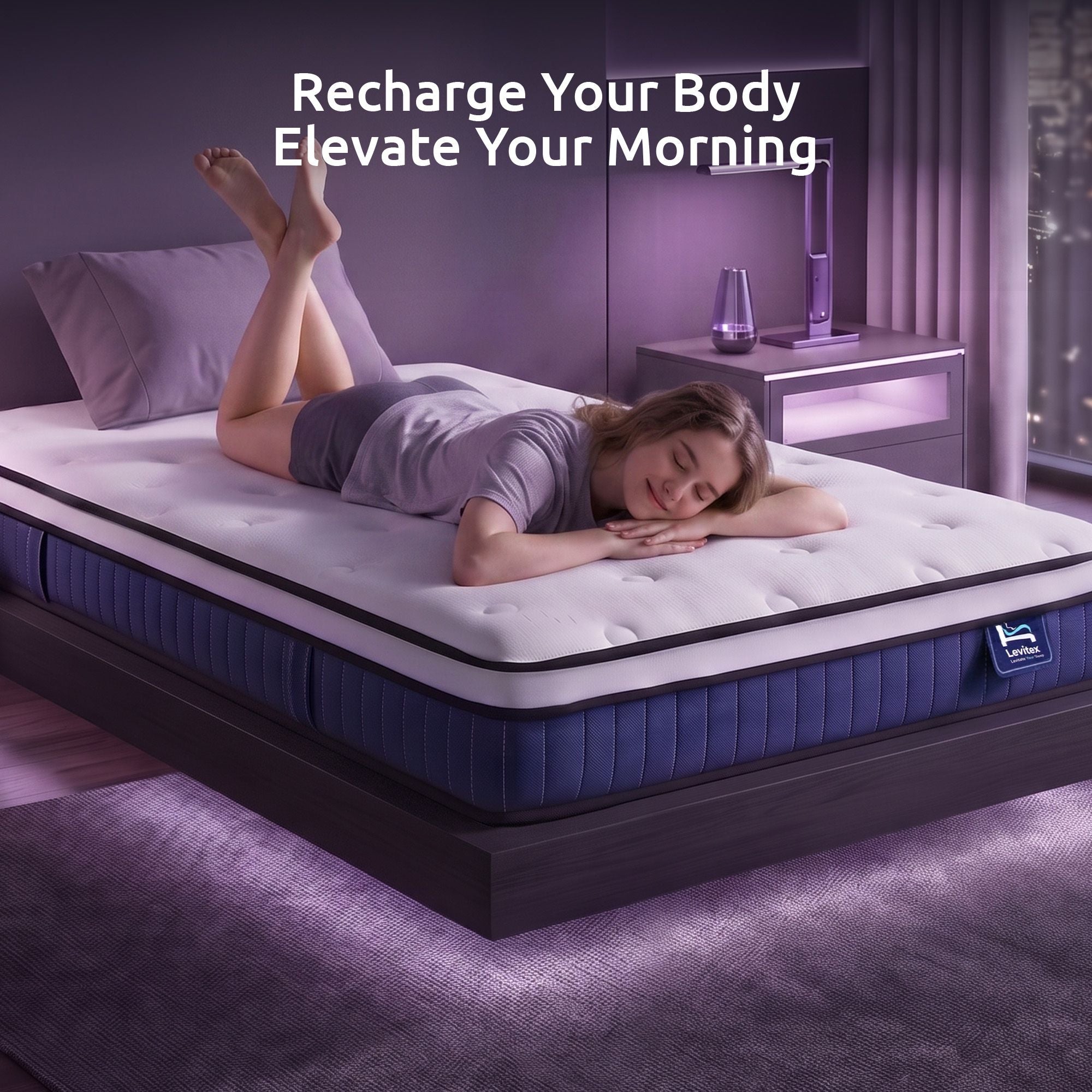 Levitex Single Mattress 23CM With Pocket Spring & Cooling Gel Foam, Medium-Firm Full-Body Support, Mattresses In A Box
