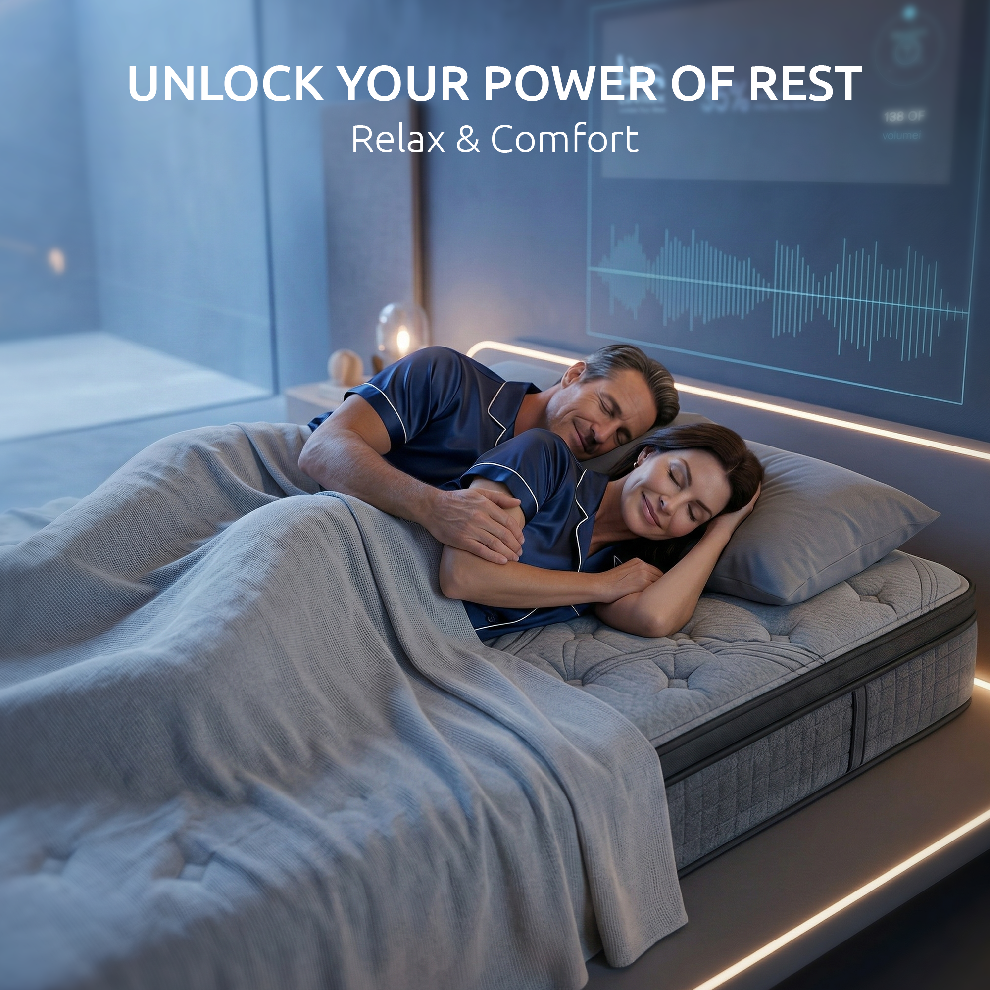 Levitex 33 cm Mattress 8.0 Extra Firm 7-Zone Pocket Spring Mattress with Dual-Row Edge Support & Breathable Knit Cover Queen