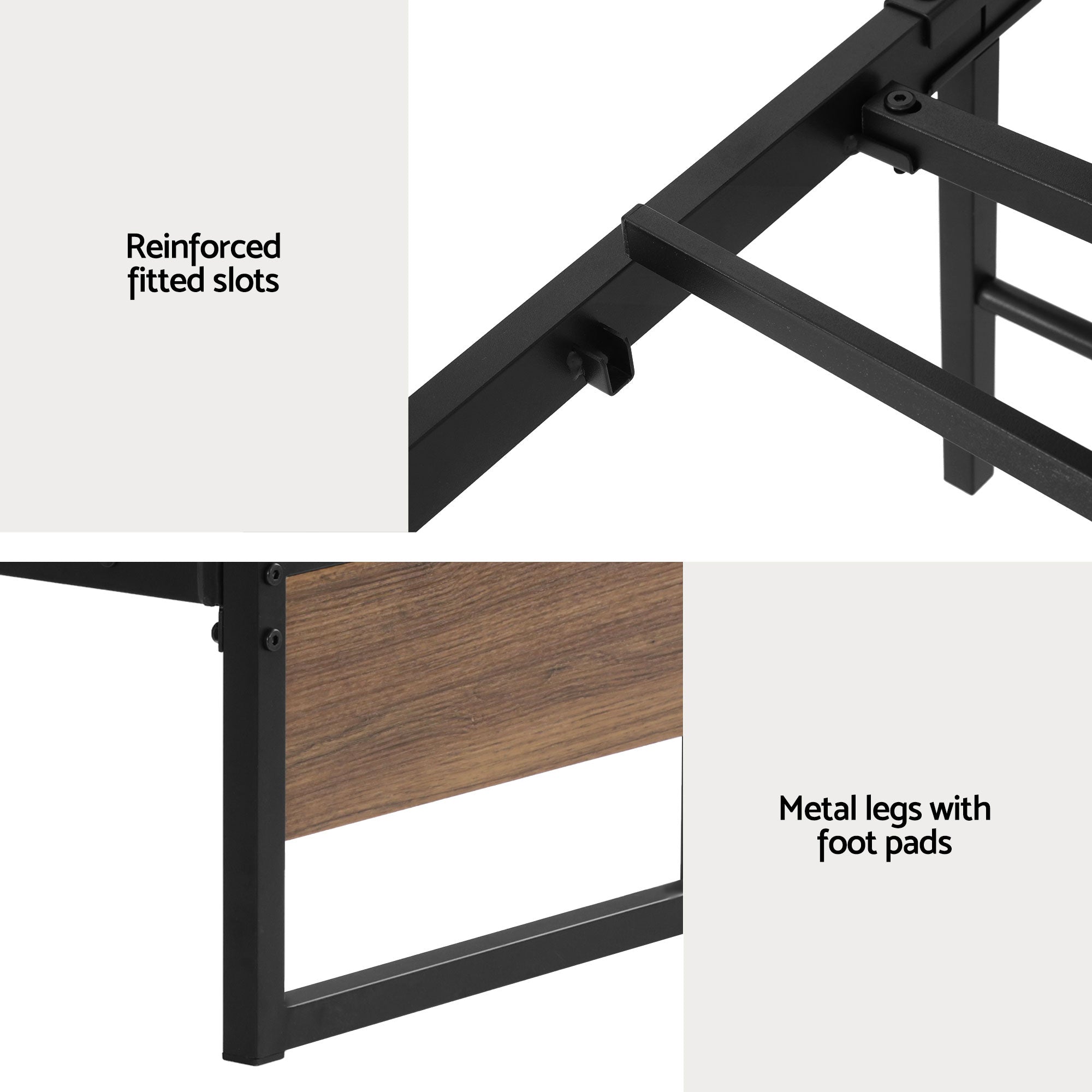 Artiss Bed Frame Metal Frame Double Size Bed Base 2 Drawers OSLO