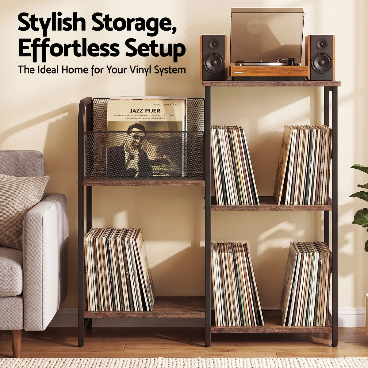 Artiss Record Player Stand with Vinyl Record Storage Turntable Stand