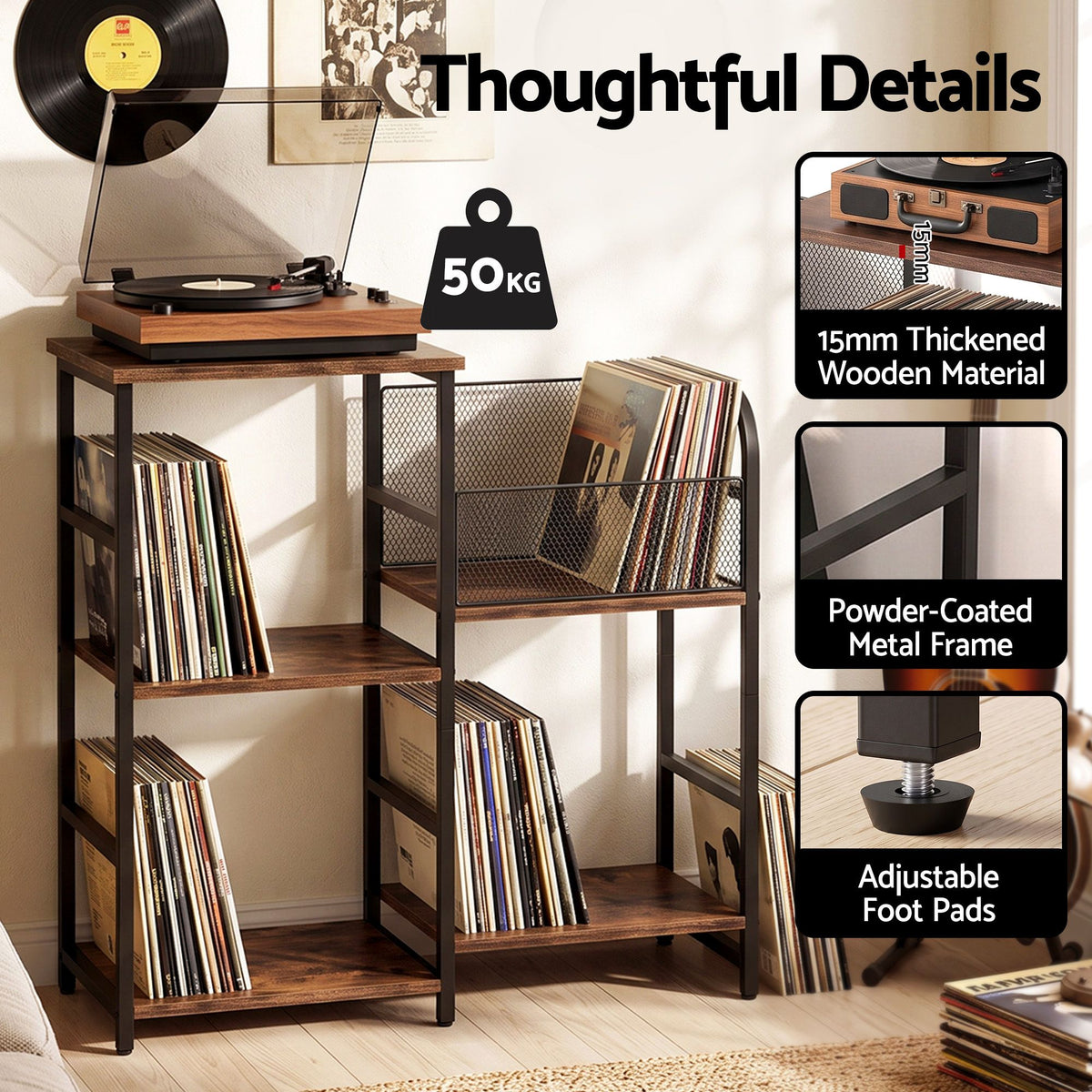 Artiss Record Player Stand with Vinyl Record Storage Turntable Stand