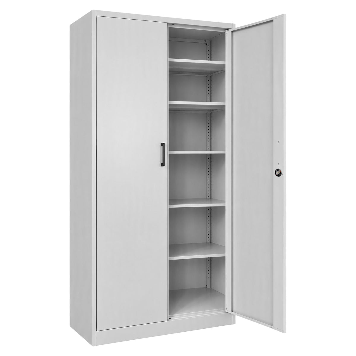 Artiss 185cm Metal Filing Cabinet Locker File Storage Cupboard Office Light grey