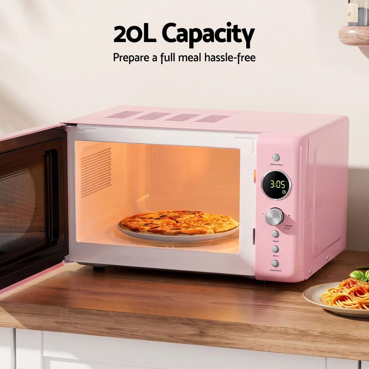 Devanti 20L Microwave Oven 700W Pink