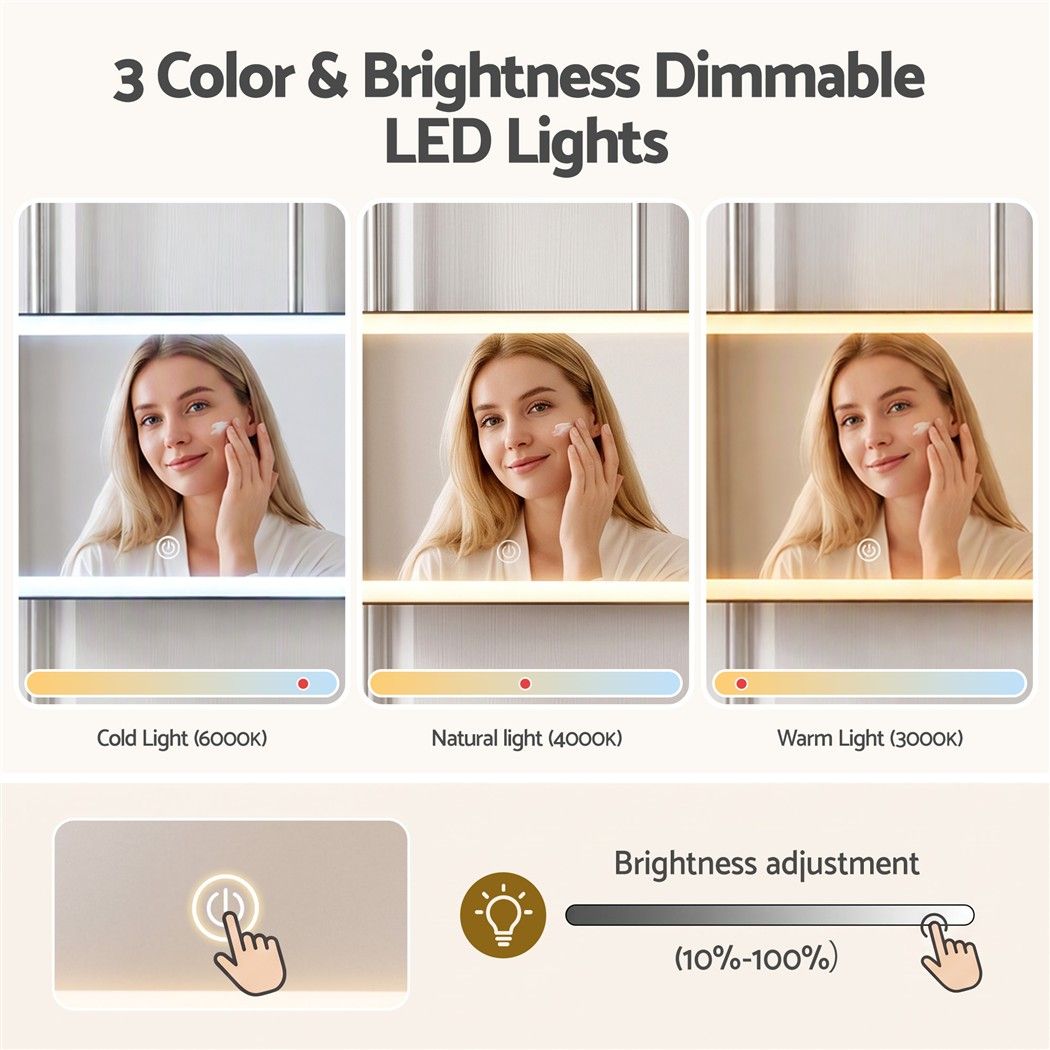 Embellir 3 Way Mirror with LED Lights for Self Hair Cutting