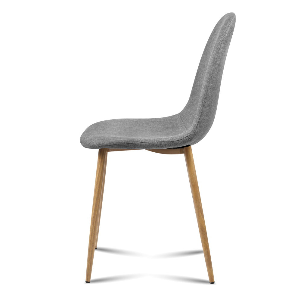 Artiss Dining Chairs Grey Fabric Set of 4 Nova