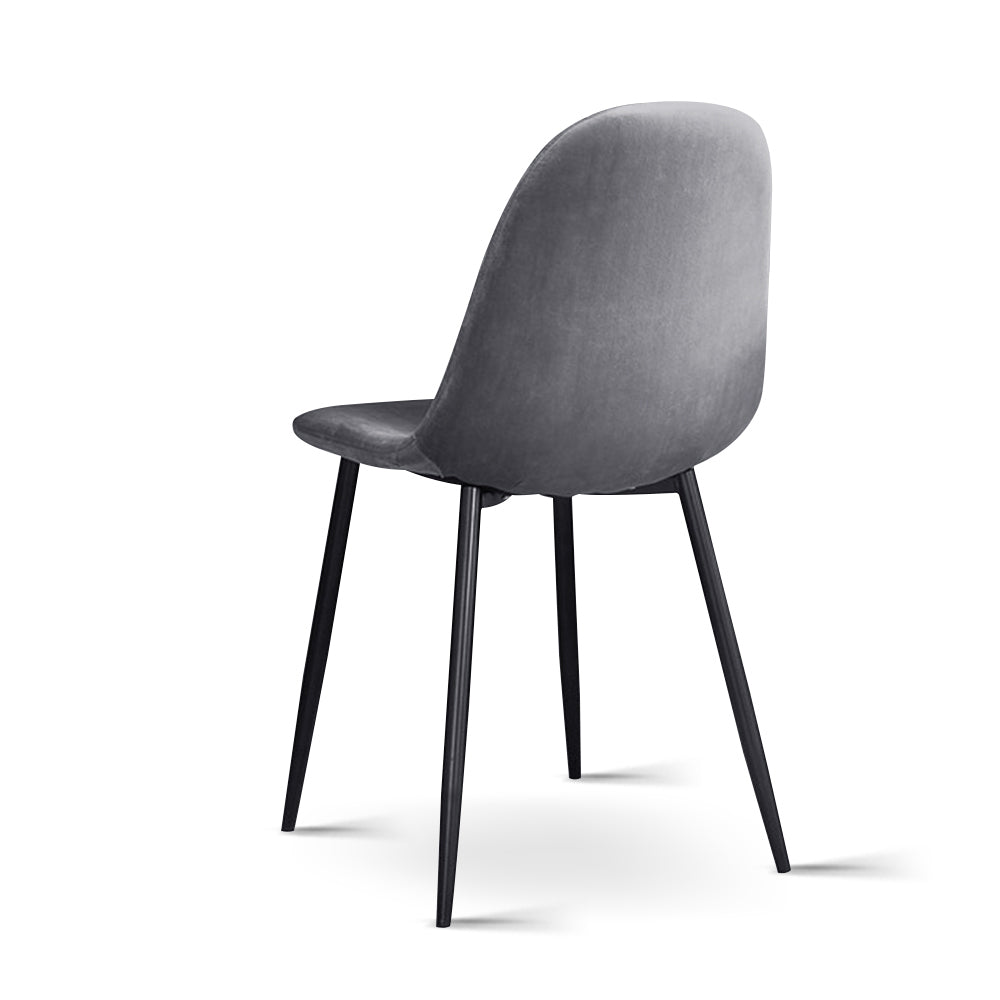 Artiss Dining Chairs Grey Velvet Set of 4 Nova