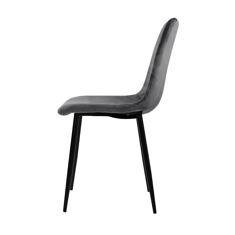 Artiss Dining Chairs Grey Velvet Set of 4 Lindsay