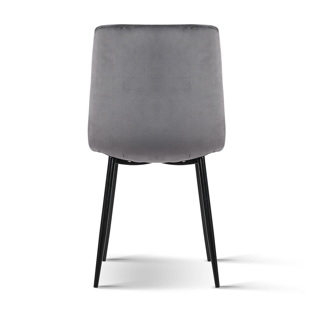 Artiss Dining Chairs Grey Velvet Set of 4 Lindsay
