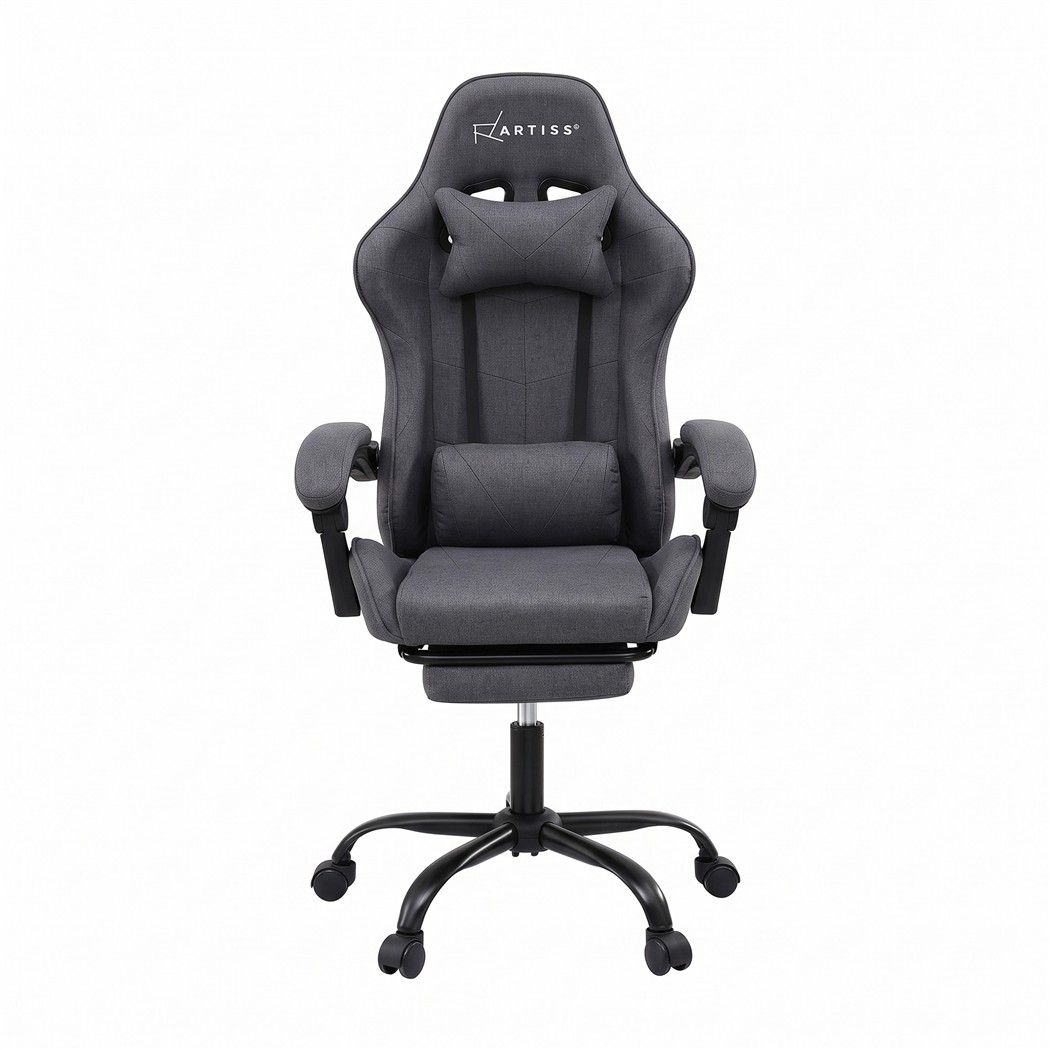 Artiss Gaming Office Chair Fabric Ergonomic with 2 Point Message Grey
