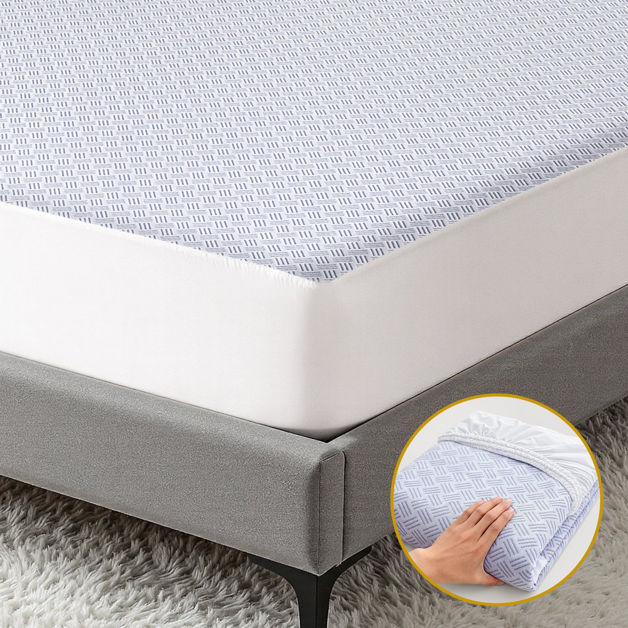 Giselle Cooling Mattress Protector Waterproof Deep Pocket Fitted Cover King