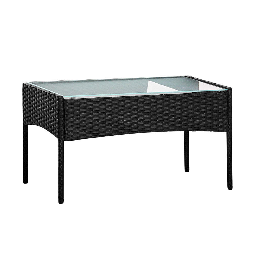 Gardeon 4 Piece Outdoor Lounge Setting Patio Furniture Sofa Set Black Cover