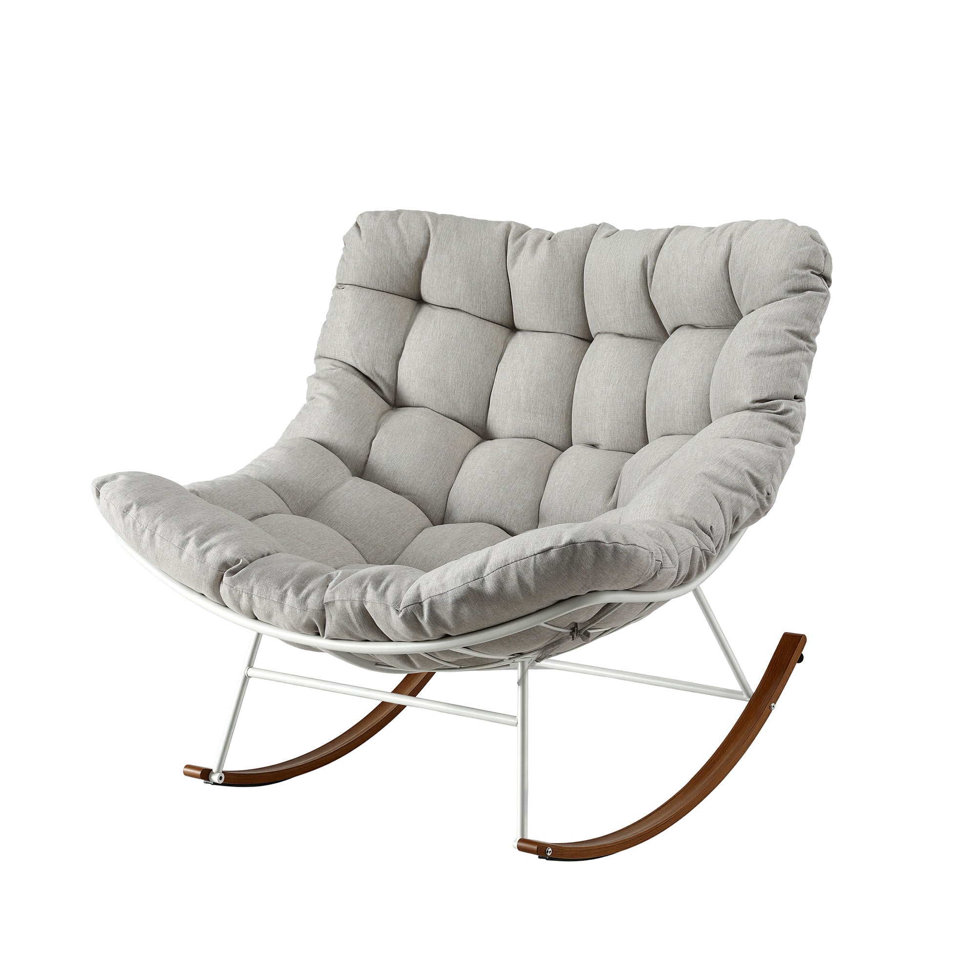 Gardeon Outdoor Rocking Chair Furniture Papasan Recliner Garden Patio Lounge Setting White