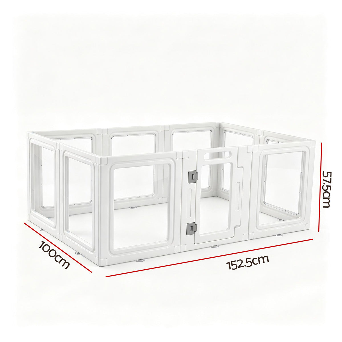 i.Pet Dog Pet Playpen 10 Panels Clear PET Plastic 152x100x57cm for Puppy Exercise