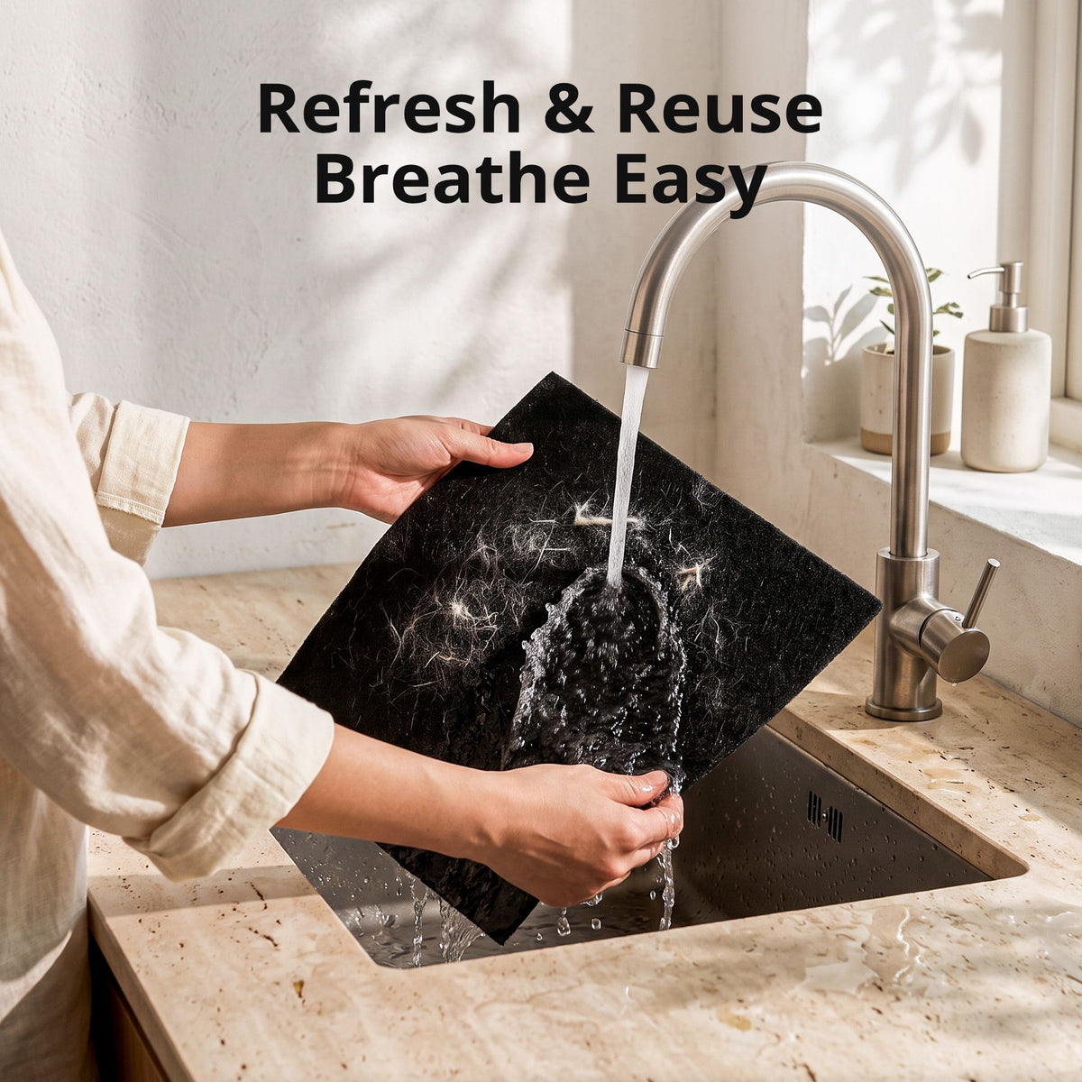 LUVIMO Pet Air Purifier Replacement Filter H13 HEPA w/ Activated Carbon Washable Pre-filter