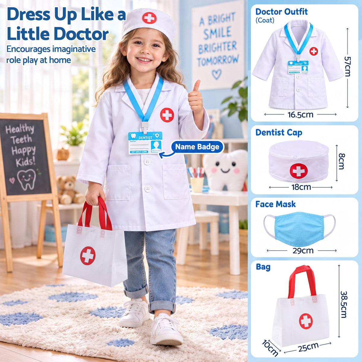 Keezi Kids Doctor Play Set Pretend Dentist Play Set Toy Medical Kits 30PCS