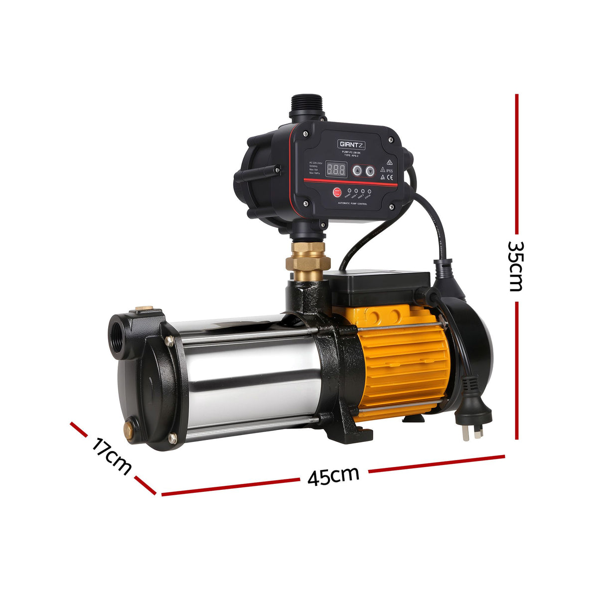 Giantz 5-Stage Water Pump Auto Controller Farm Irrigation Stainless Max. 2500W