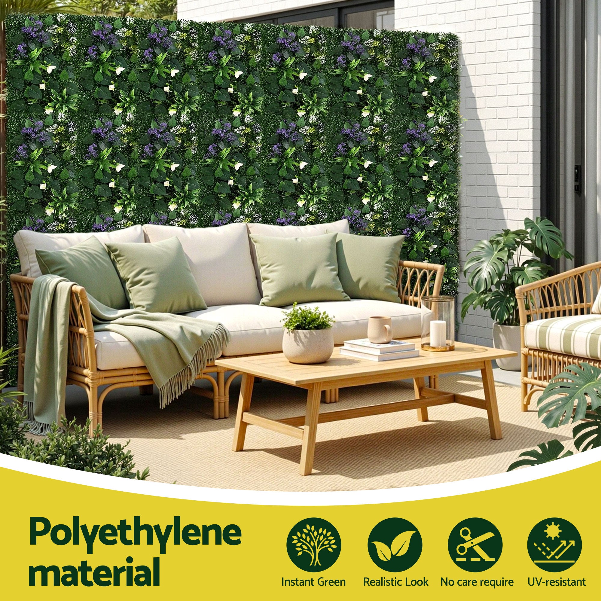 Gardeon 4PCS Artificial Plant Wall Panels 40X60CM Boxwood Panel Hedge Grass Backdrop Backyard Green Decor