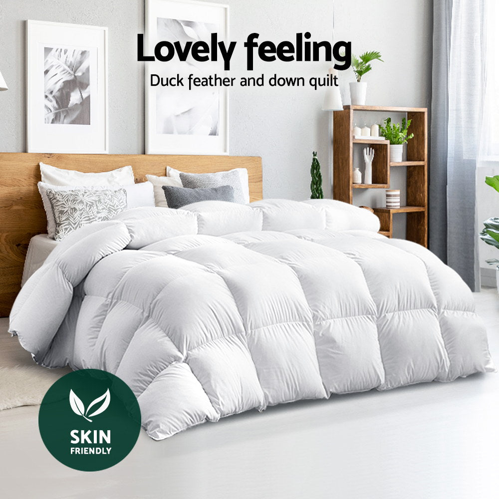 Giselle Bedding 700GSM Duck Down Feather Quilt Duvet Doona Winter Blanket Double