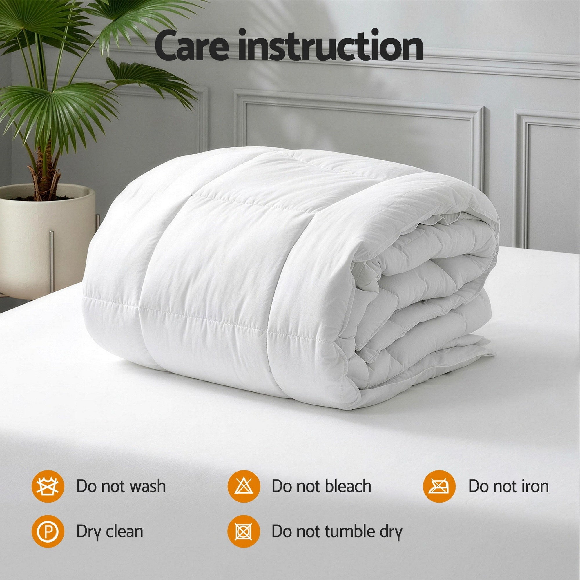 Giselle Bedding Wool Quilt 500GSM Thick Super King Winter Doona Baffle Box Construction 100% Wool Filling