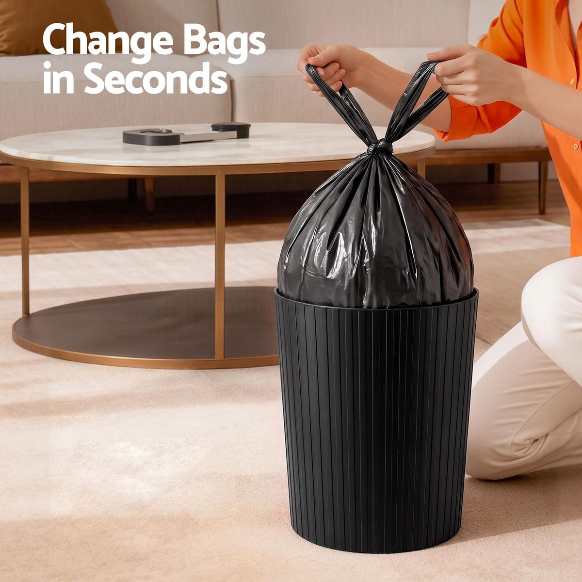 Cefito 8L Open Top Rubbish Bins Waste Bin Trash Can Storage Dustbin Black