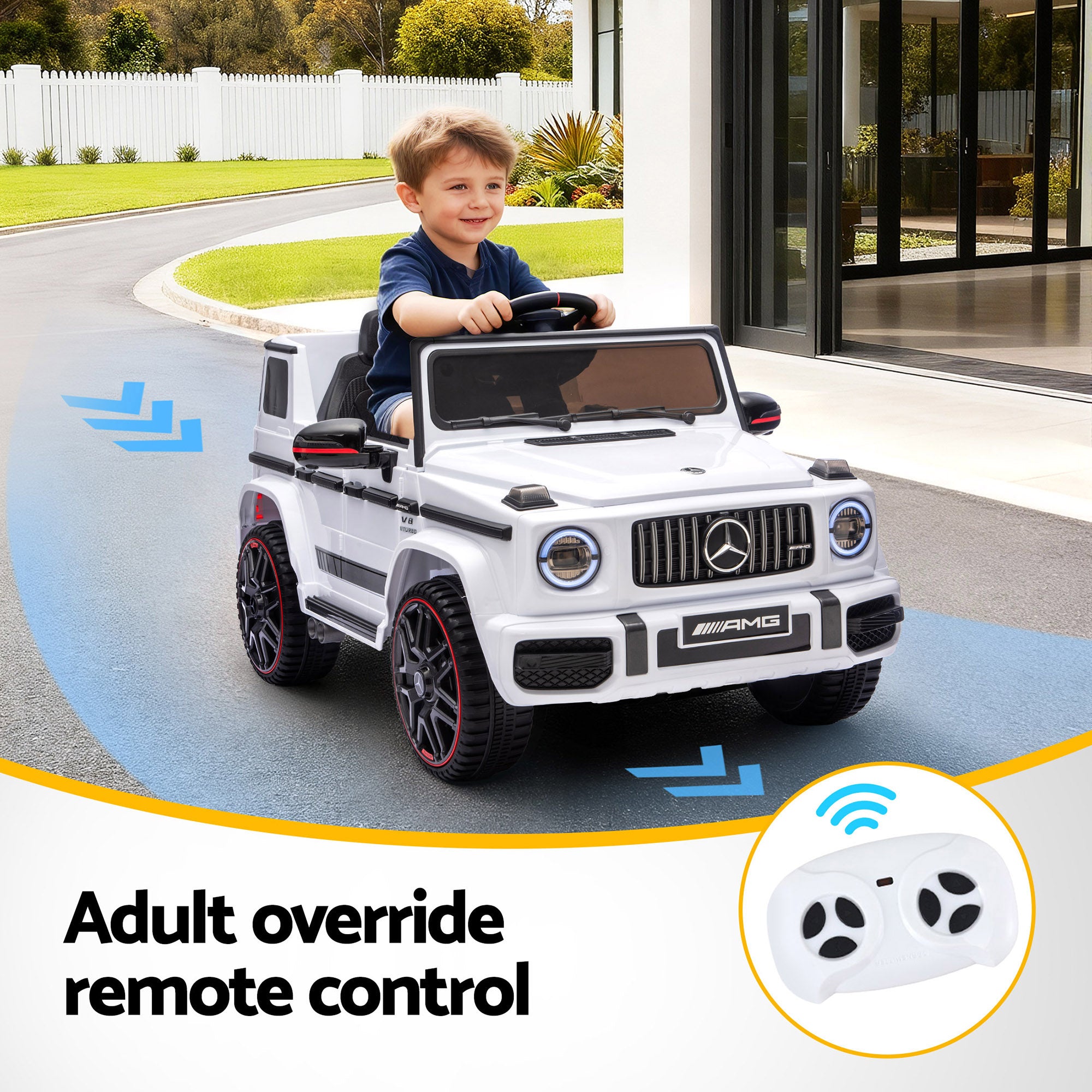 Kids Electric Ride On Car G63 Toy Cars Remote Control White