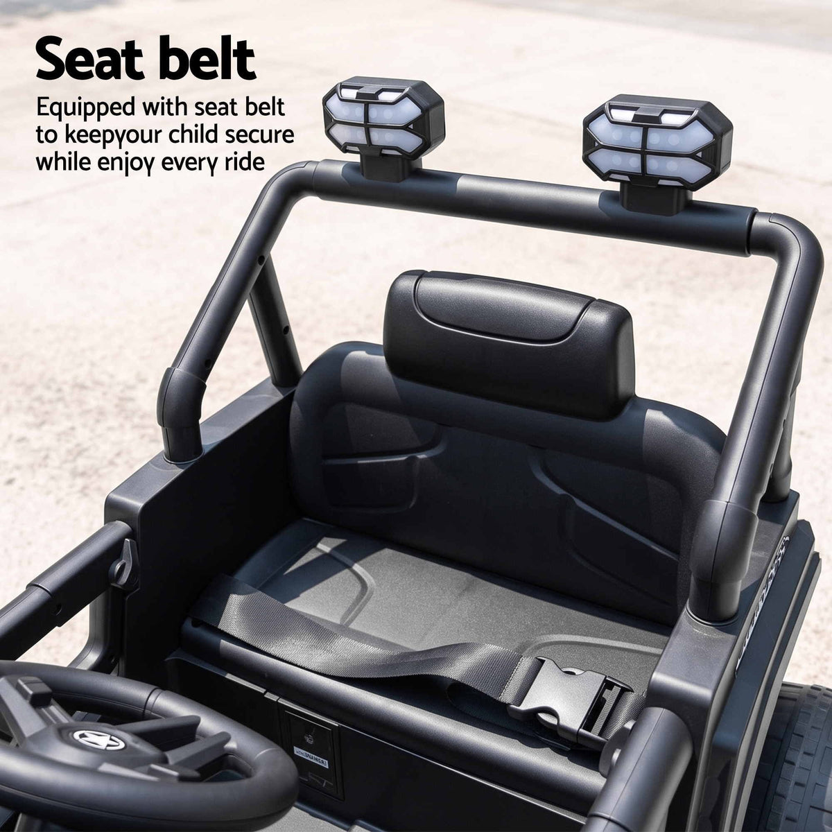 Rigo Ride On Car Kids Jeep 12V Kids Electric Car Remote Control Black