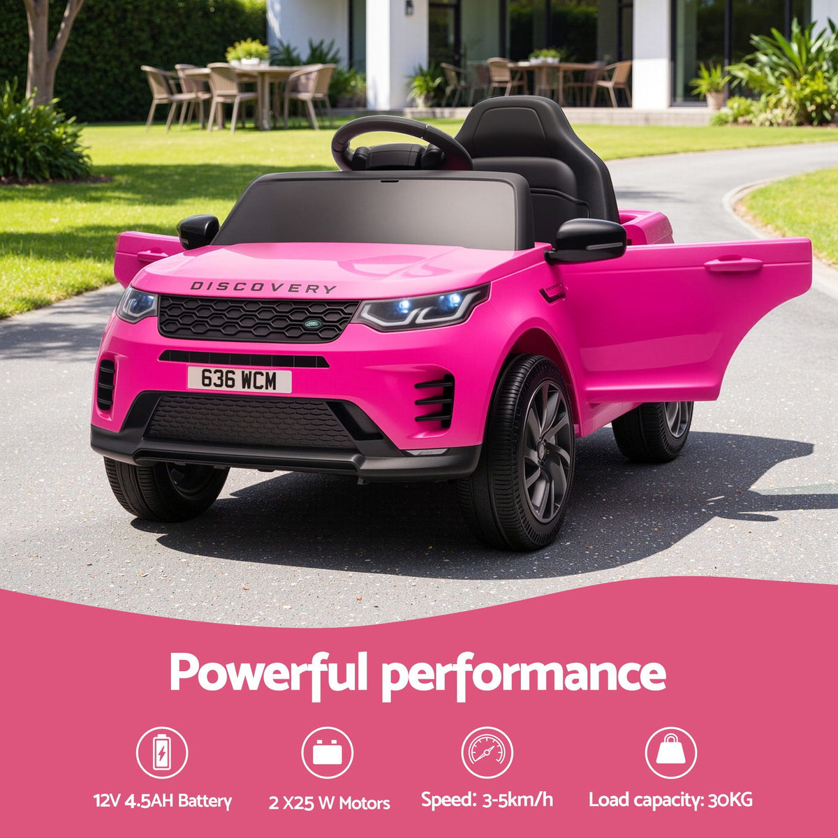 Land Rover Ride On Car Kids SUV 12V Kids Electric Car Remote Control Pink