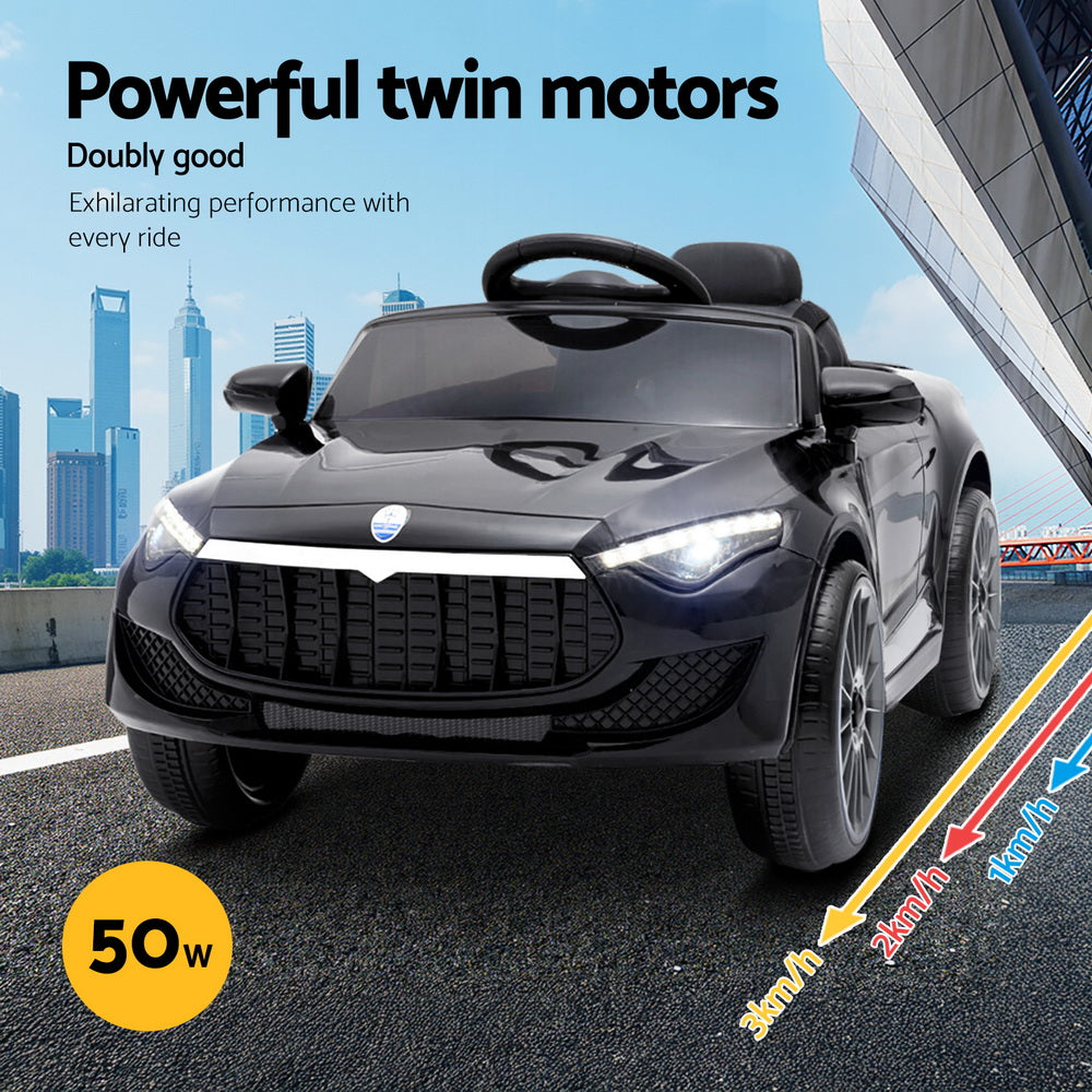Rigo Kids Electric Ride On Car Maserati-inspried Toy Cars Remote 12V Black
