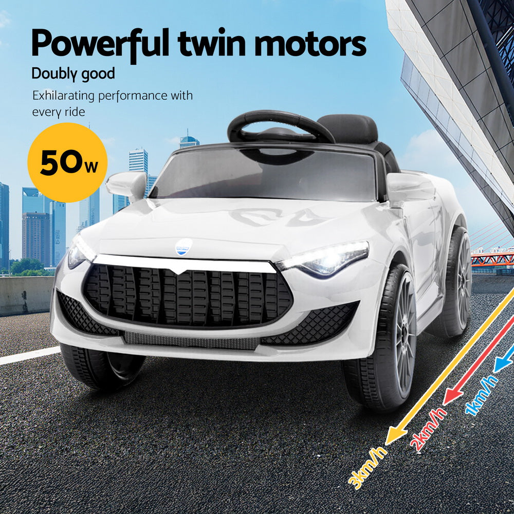 Rigo Kids Electric Ride On Car Maserati-inspried Toy Cars Remote 12V White