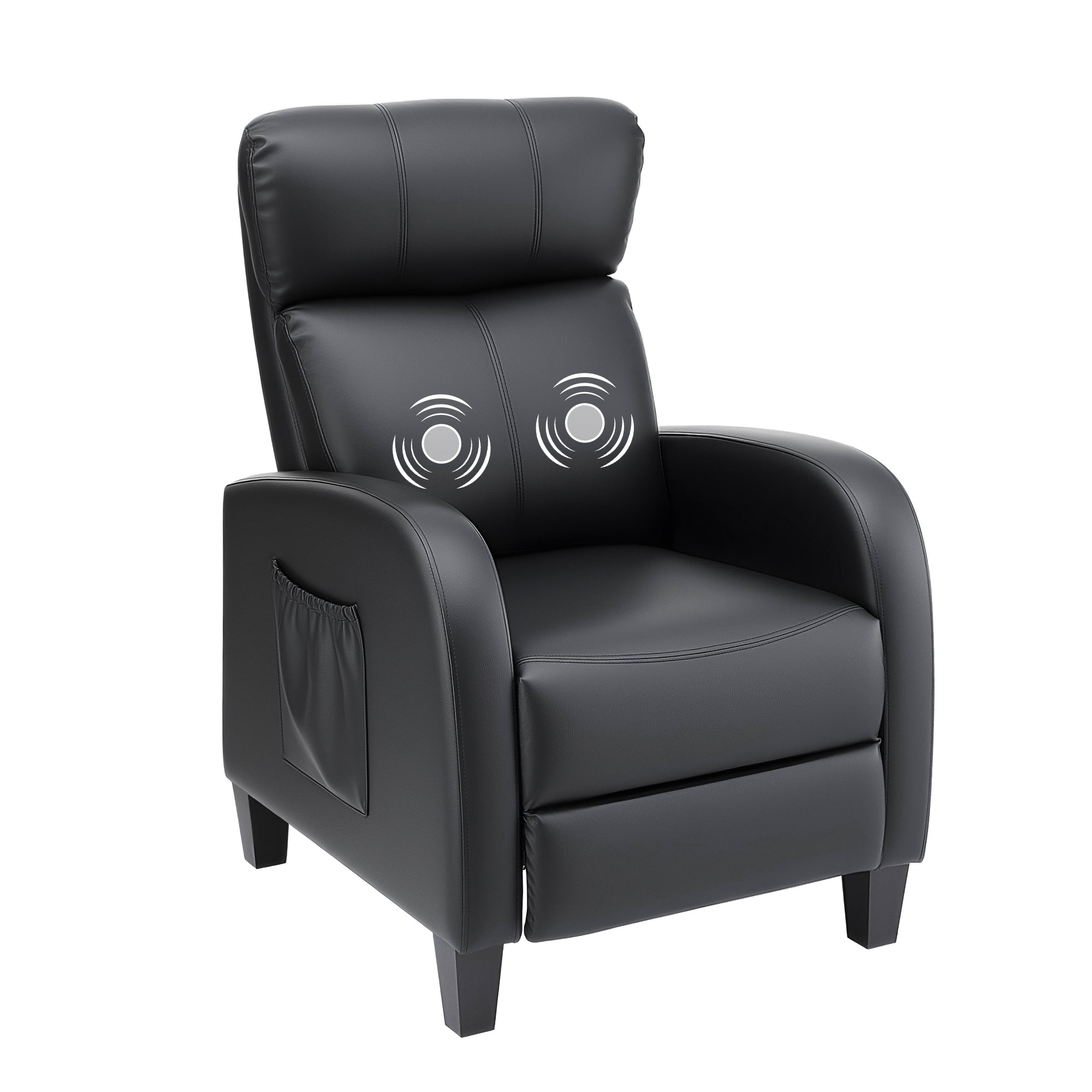 Artiss Massage Recliner Chair Small Recliner Sofa for Adults PU Leather Black