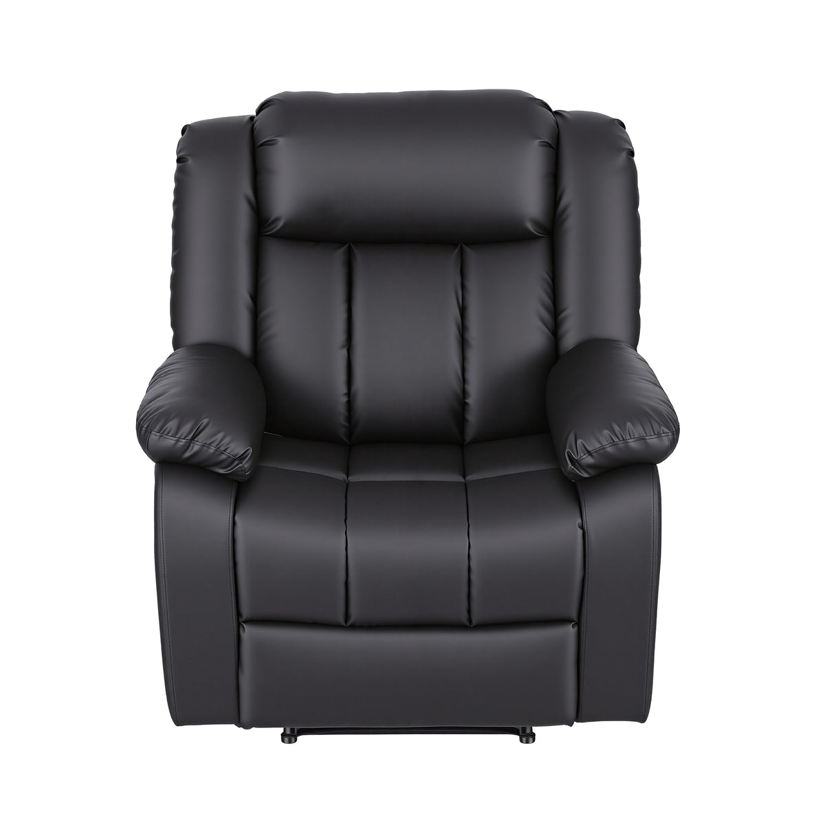 Artiss Manual Massage Recliner Chair for Living Room, Leather Sofa Lounge Reclining Chair with 2 USB Port, 160° Recline Reading Chair with 20CM Wide Armrests, 8 Point Vibration & Lumbar Heat, Black
