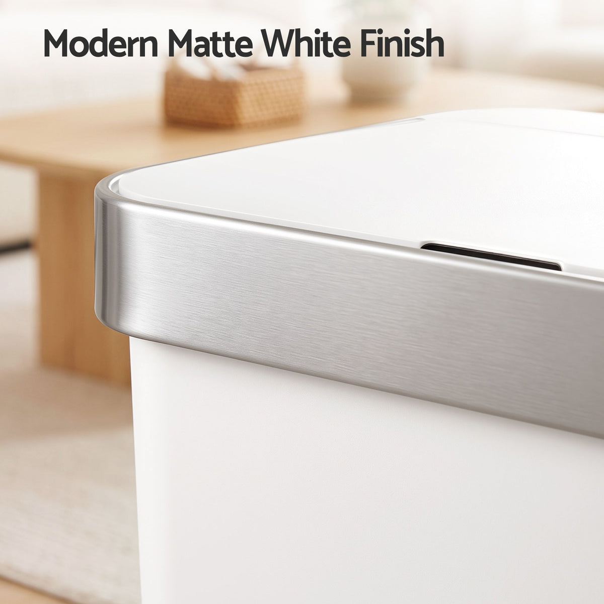 Devanti 50L Motion Sensor Trash Bin Automatic Kitchen Waste Dustbin White