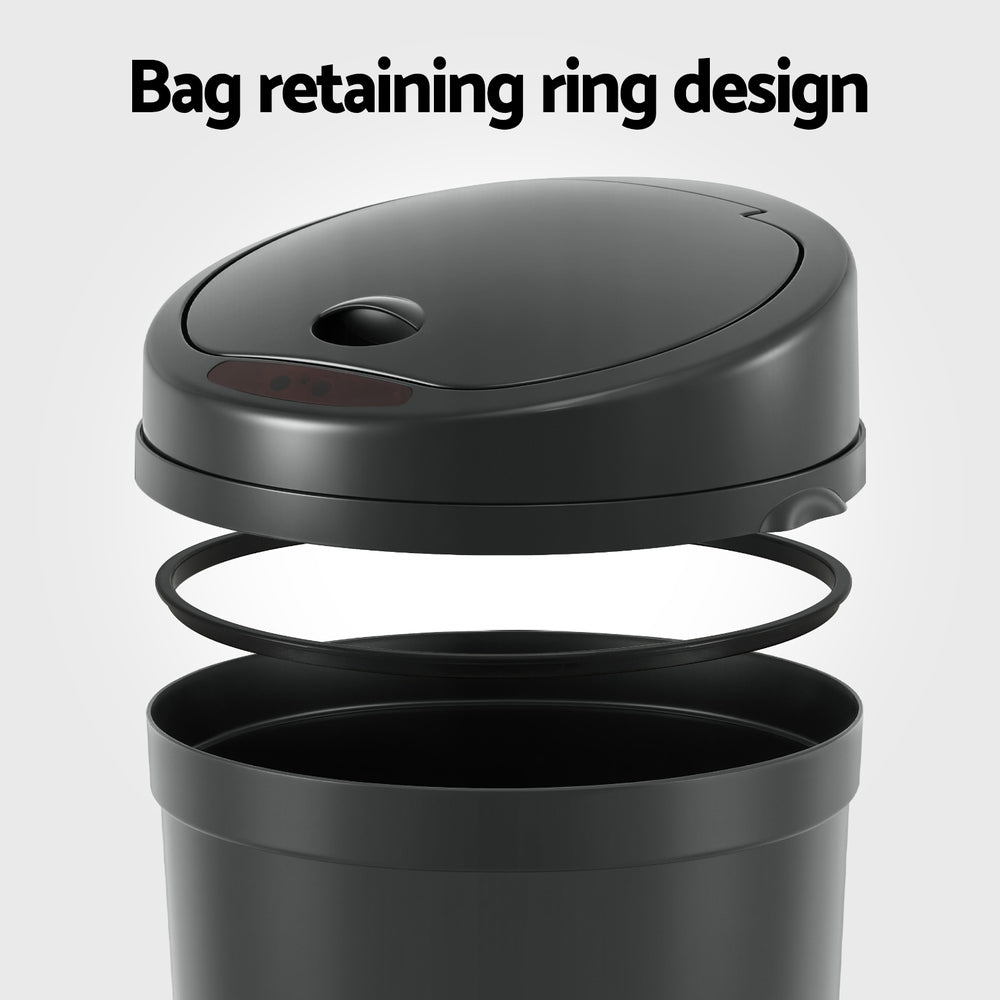 Devanti Sensor Bin Motion Rubbish Bins Kitchen Automatic Trash Can Black 9L