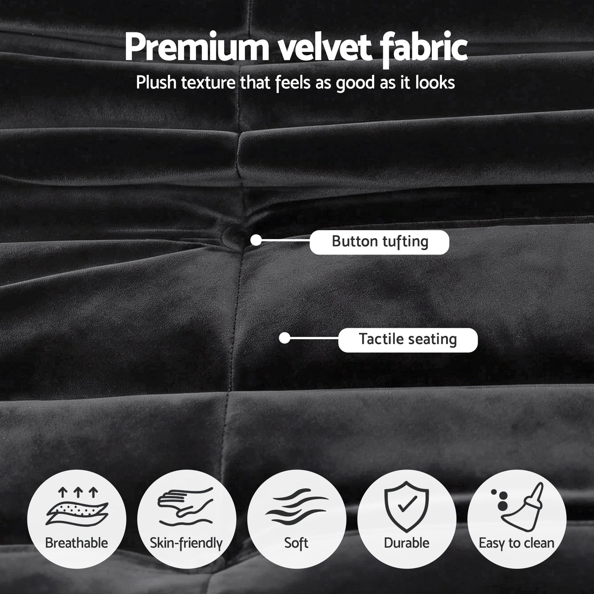 Artiss Lazy Sofa 2 Seaters Accent Caterpillar Chair Floor Couch Armless Lounge