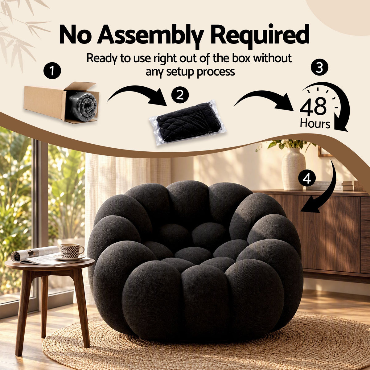 Artiss Bubble Floor Sofa Lazy Couch Single Lounge Chair Reading Accent Chairs