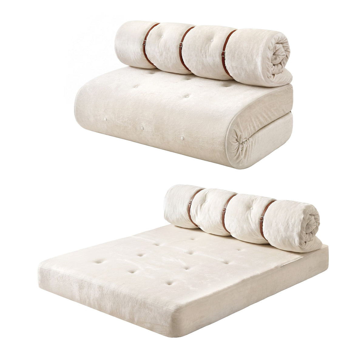 Artiss Convertible Sofa Bed Roll-Up Sleeper Chair Fold Out Couch Floor Lounge