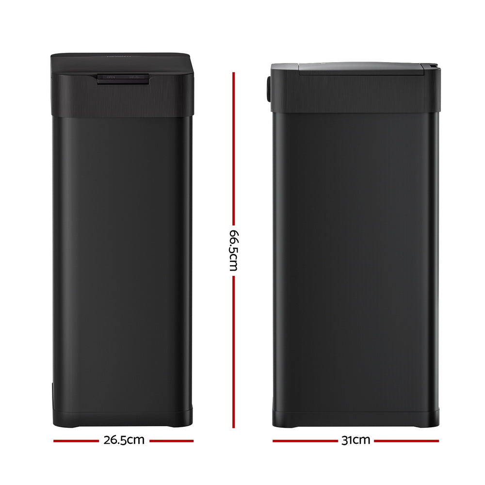 Devanti 50L Sensor Bin Motion Rubbish Bins Kitchen Automatic Trash Can Black