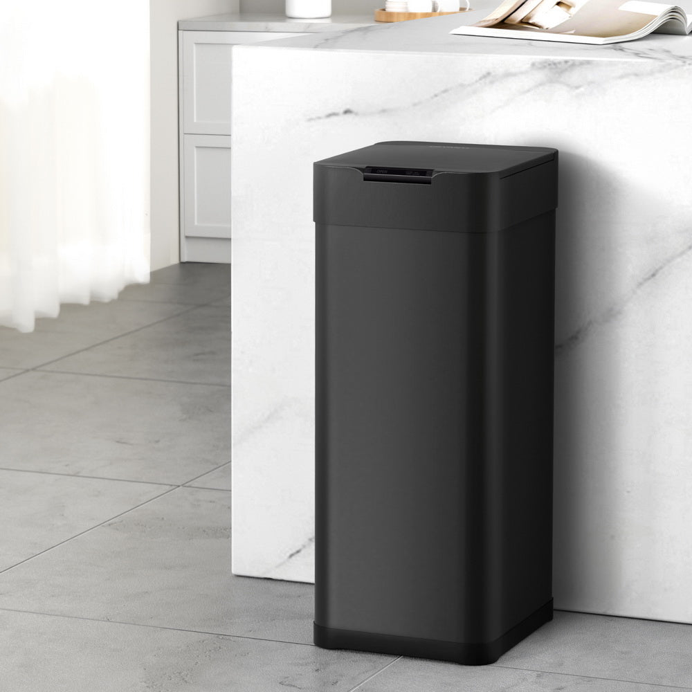 Devanti 50L Sensor Bin Motion Rubbish Bins Kitchen Automatic Trash Can Black