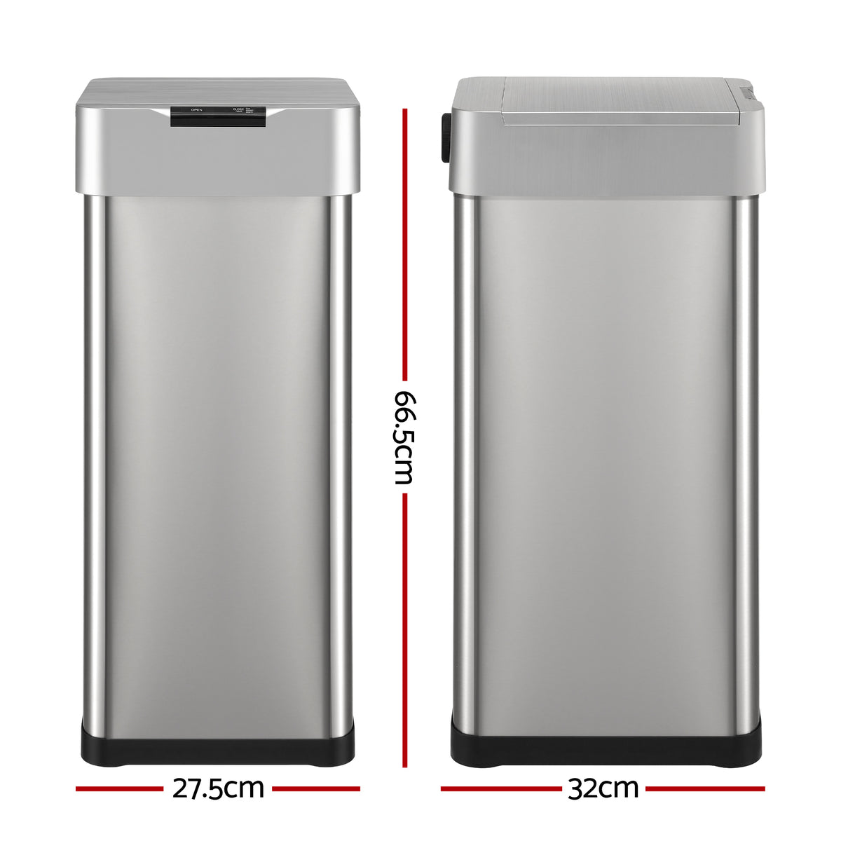 Devanti 50L Motion Sensor Bin Rubbish Bins Kitchen Automatic Trash Can Silver
